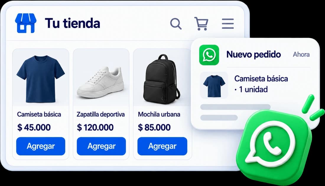 Tienda online + WhatsApp